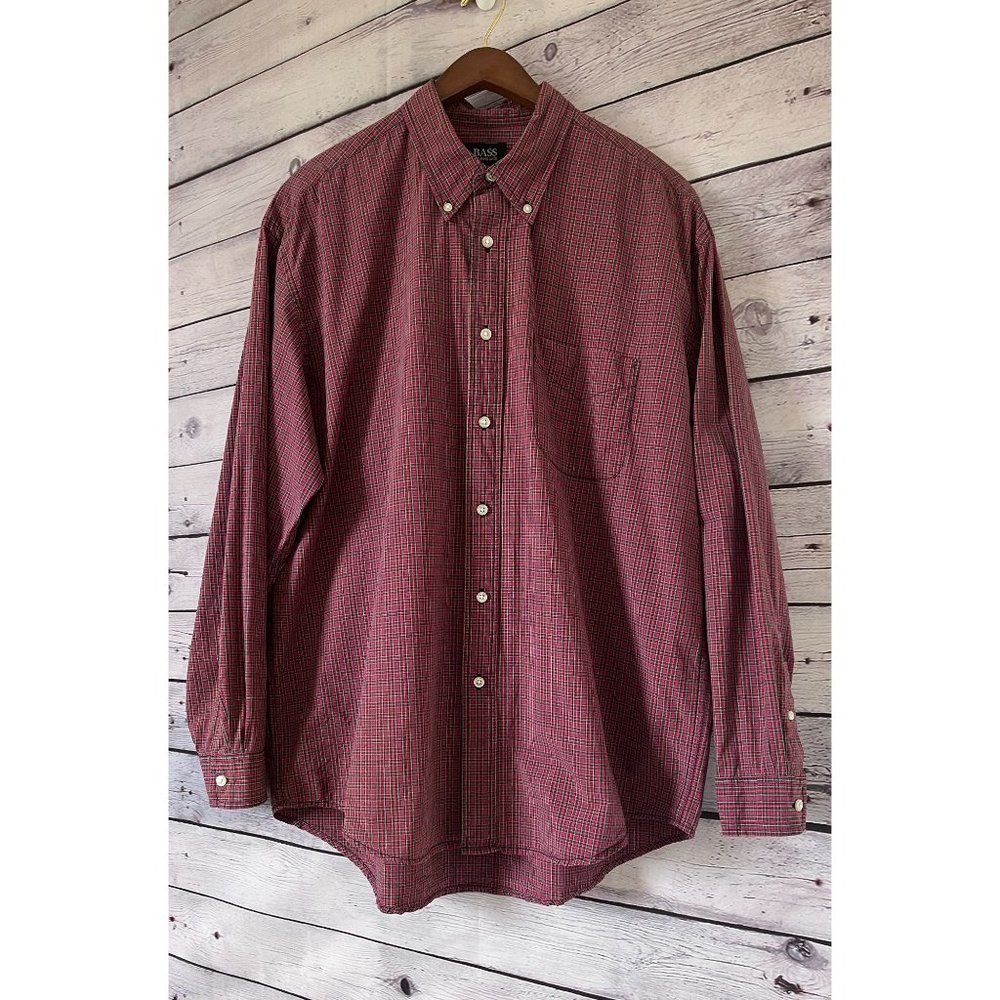 BASS 100% Cotton Button Down Shirt - MEN'S SIZE L